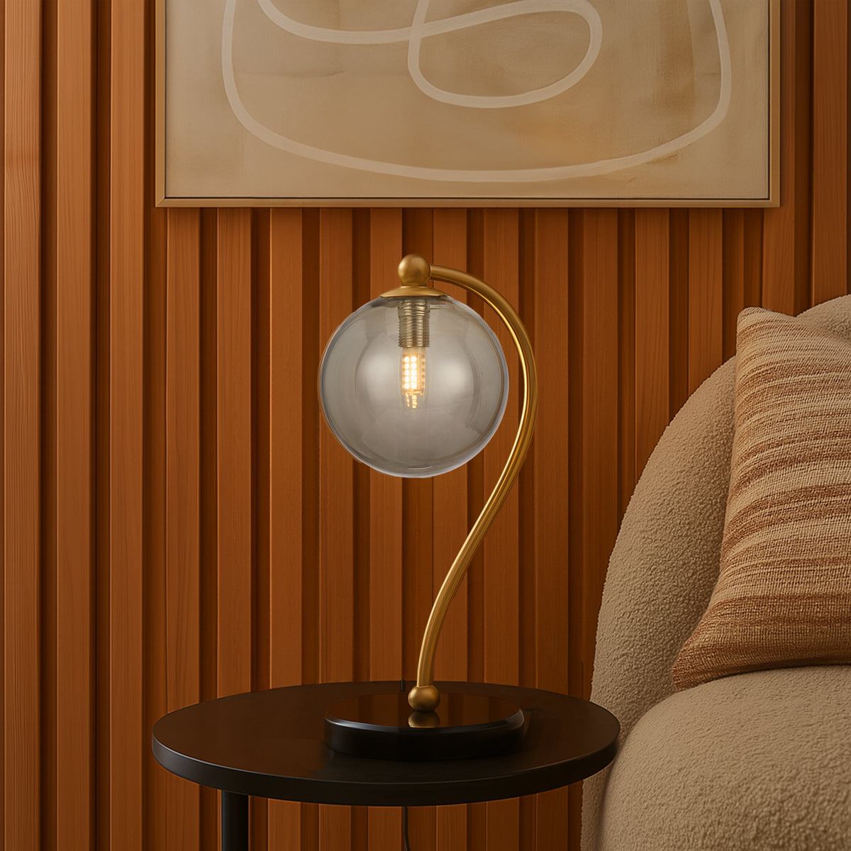 FELTON TABLE LAMP BLACK MARBLE