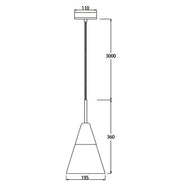 FINN: Scandinavian Blonde Wood & Opal Glass Medium Cone Pendant Light