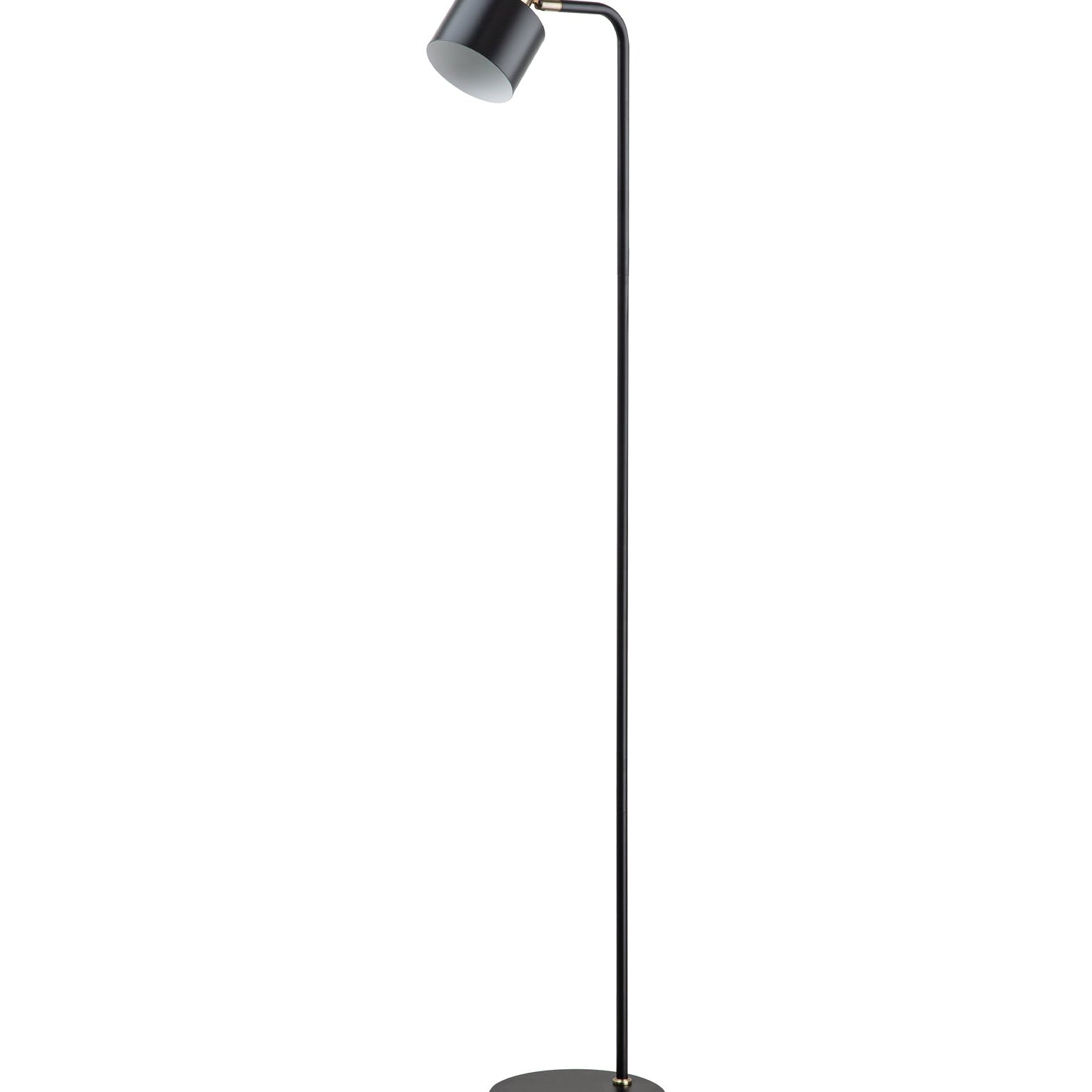 FLOTAR: Interior Cylinder Iron Shade with Antique Brass Highlight Floor Lamps