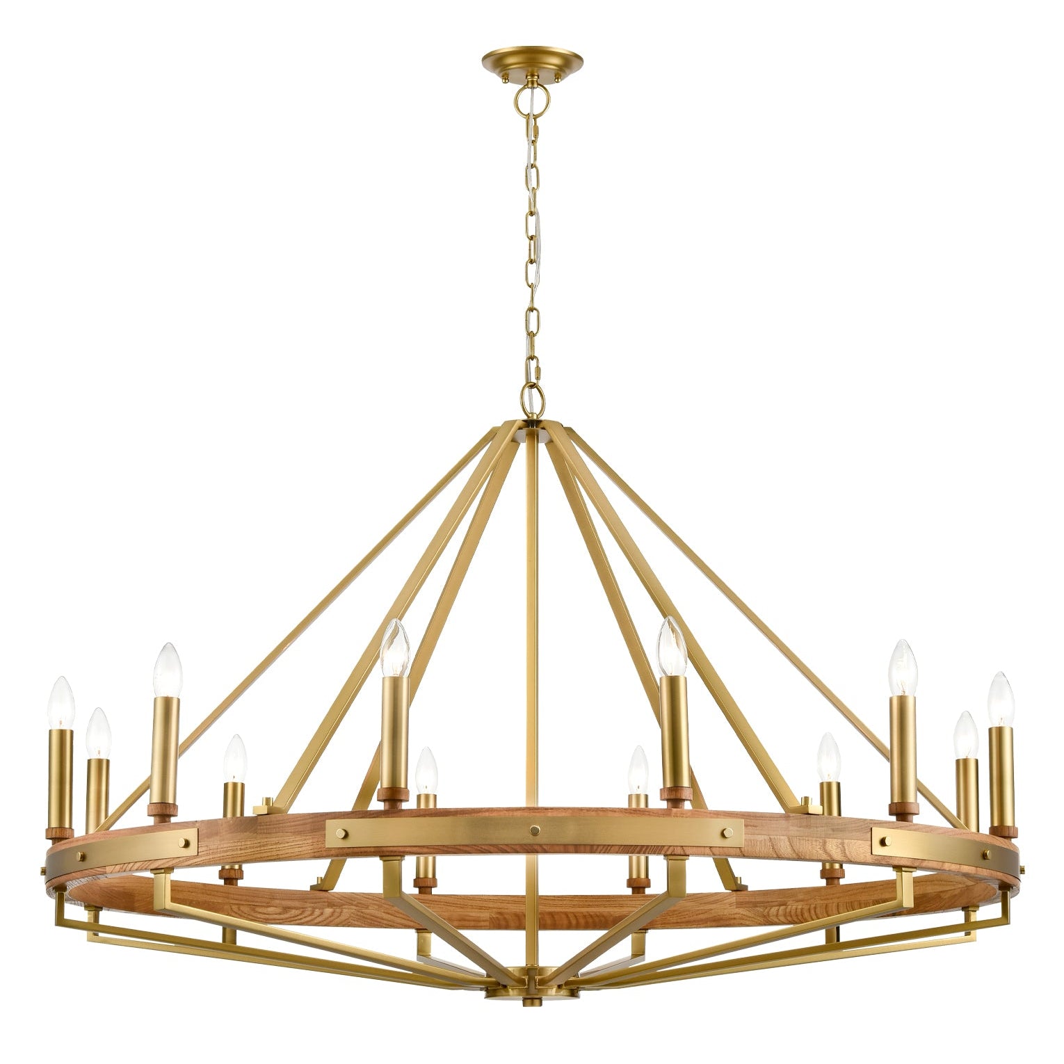  Oak Wood 12-Light Pendant Lights