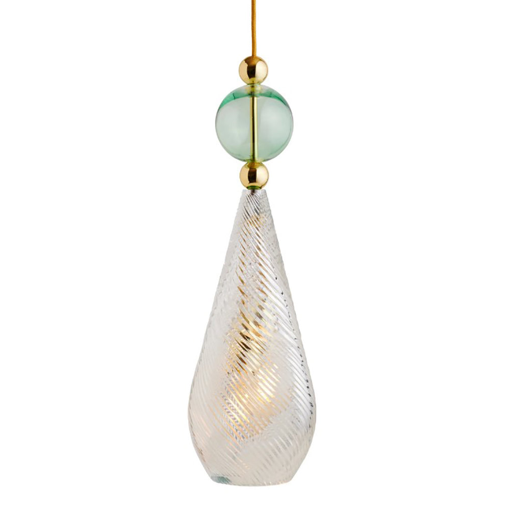 Smykke Pendant Light W180mm Swirl Clear Glass