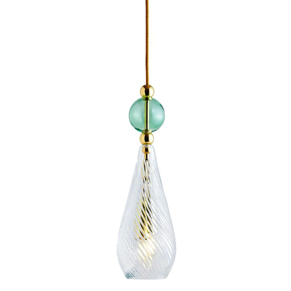 Smykke Pendant Light W125mm Swirl Clear Glass