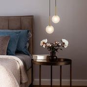 GASTON 2 LIGHT PENDANT ANTIQUE GOLD