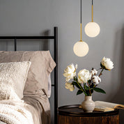 GASTON 2 LIGHT PENDANT ANTIQUE GOLD