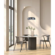 Gelatina1 Dome Glass With Brass Highlight Pendant Smokey Black