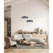 Gelatina1 Dome Glass With Brass Highlight Pendant Smokey Black