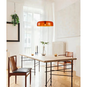 Gelatina 2 Dome Glass With Brass Highlight Pendant Orange