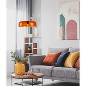 Gelatina 2 Dome Glass With Brass Highlight Pendant Orange
