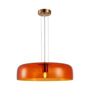 Gelatina 2 Dome Glass With Brass Highlight Pendant Orange