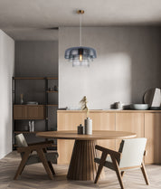 GELATINA: Interior Dome Glass with Brass Highlight Pendant Lights