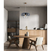 Gelatina 4 Dome Glass With Brass Highlight Pendant Smokey Black