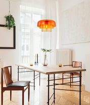 GELATINA: Interior Dome Glass with Brass Highlight Pendant Lights