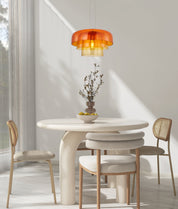 GELATINA: Interior Dome Glass with Brass Highlight Pendant Lights
