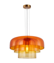 GELATINA: Interior Dome Glass with Brass Highlight Pendant Lights