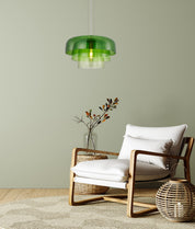 GELATINA: Interior Dome Glass with Brass Highlight Pendant Lights