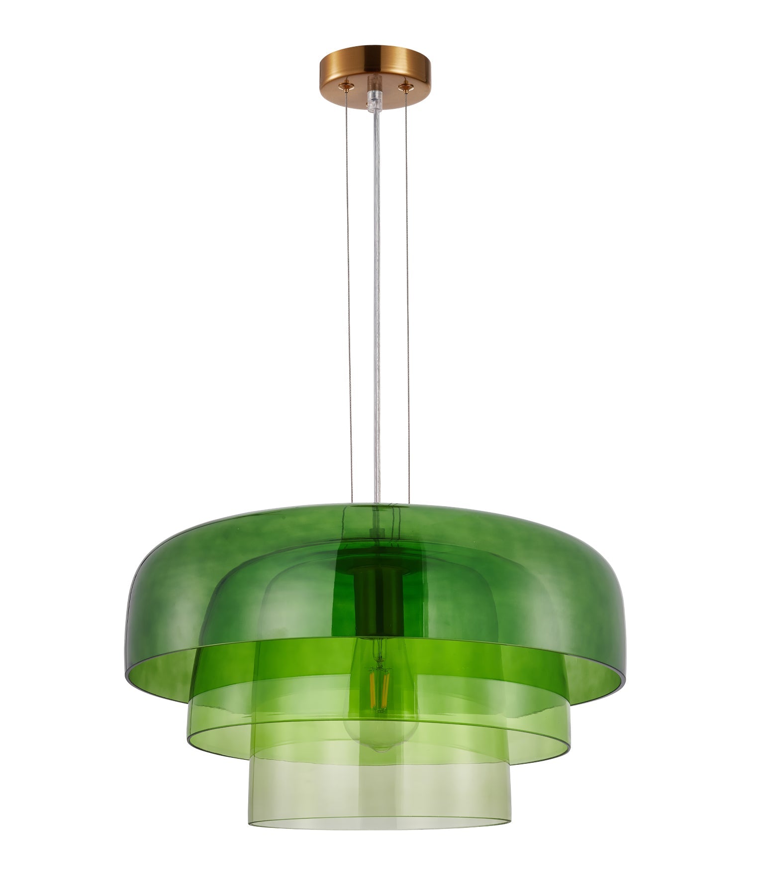 GELATINA: Interior Dome Glass with Brass Highlight Pendant Lights