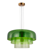 GELATINA: Interior Dome Glass with Brass Highlight Pendant Lights