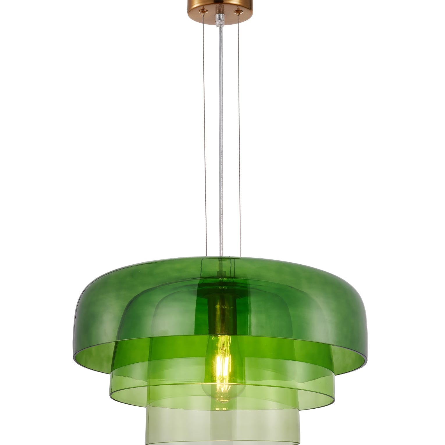 GELATINA: Interior Dome Glass with Brass Highlight Pendant Lights