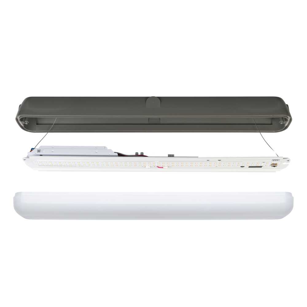 Gibraltar LED Batten Light 15W Grey Polycarbonate 3CCT