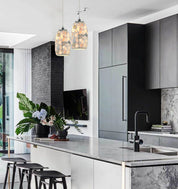 GLAZE: Stone Mosaic Hand Blown Glass Pendant Lights