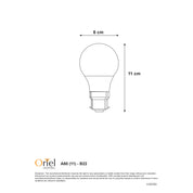 7W A60 LED B22 4000K - 7W / B22 / 4000K Opal
