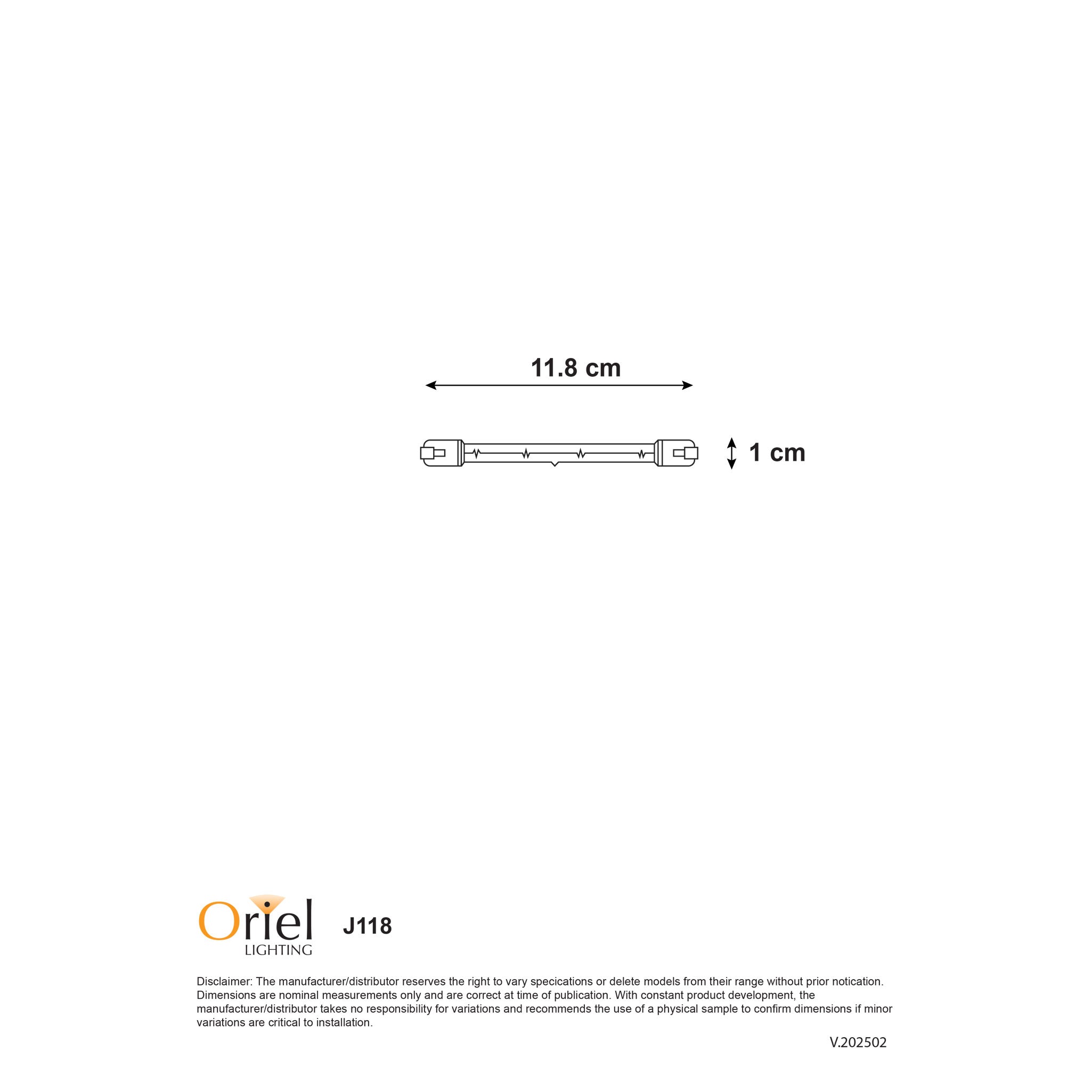 HALOGEN ER J118 R7s 120W - 240V Energy Reduction Linear Halogen Tube