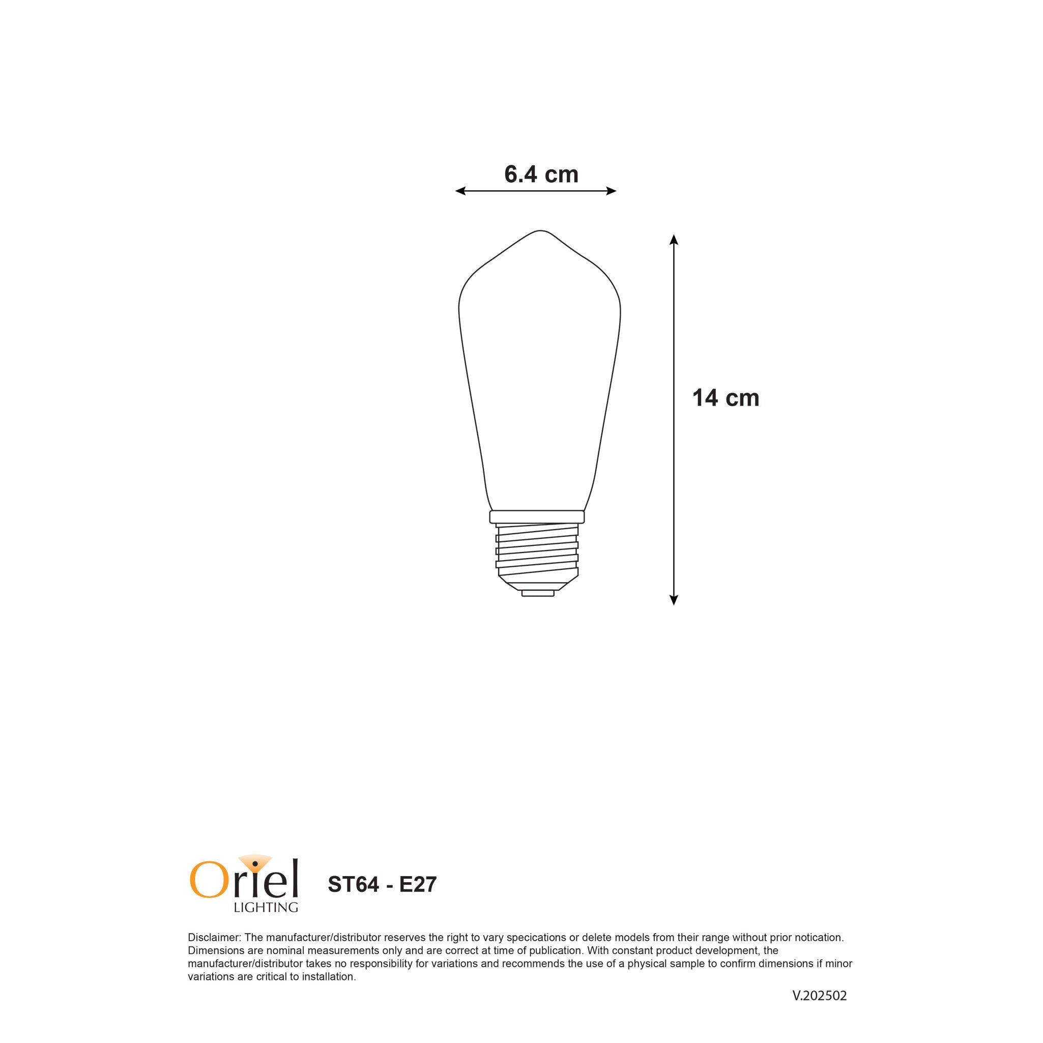 MATT OPAL FILAMENT LED ST64 - 6W / E27 / 2700K Dimmable