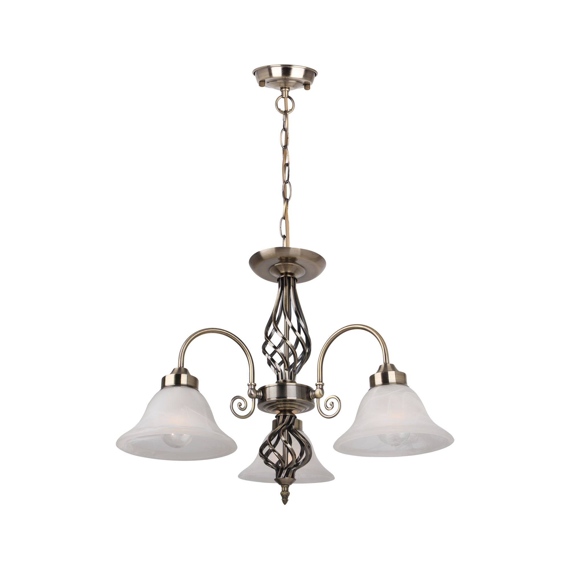 Geneva Pendant Light 3 Light in Antique Brass, Black or Satin Nickel