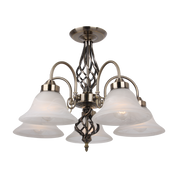Geneva Pendant Light 5 Light in Antique Brass, Black or Satin Nickel