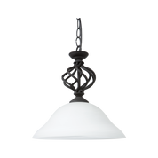 Geneva Pendant Light in Antique Brass, Black or Satin Nickel