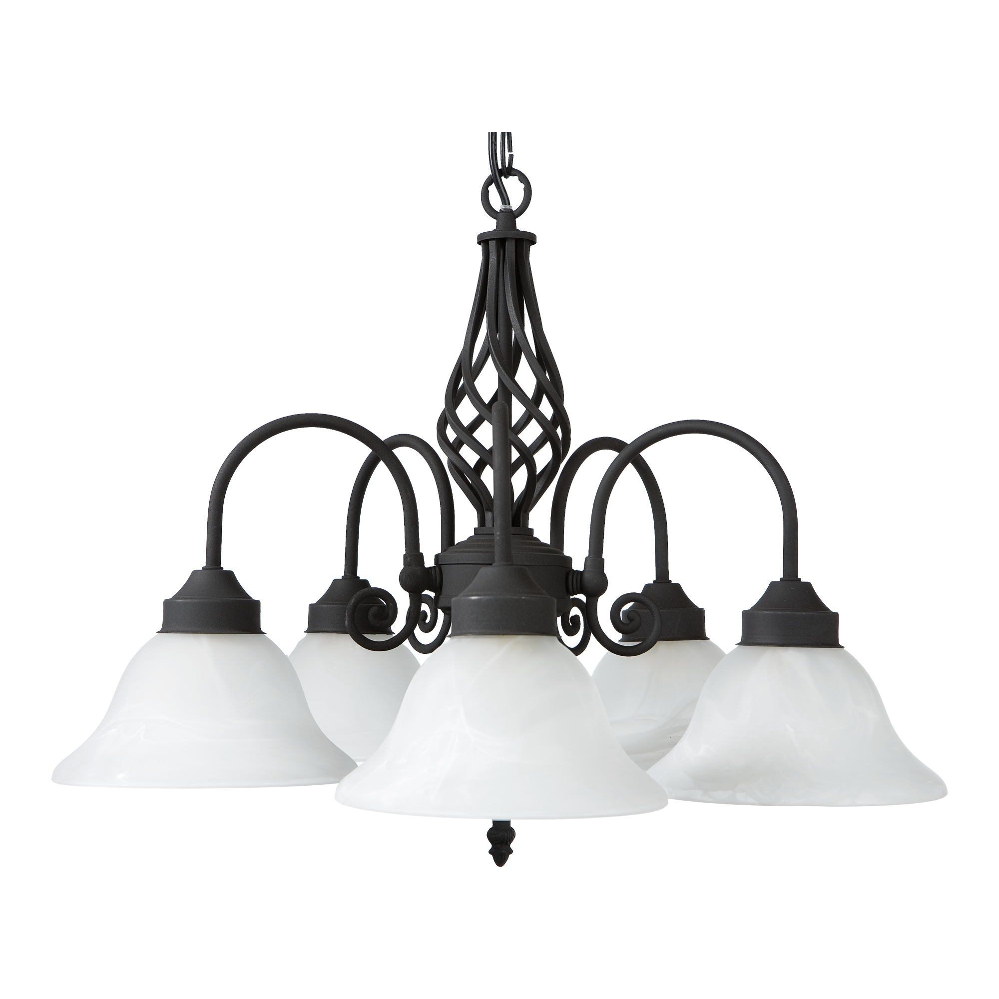 Geneva Pendant Light 5 Light in Antique Brass, Black or Satin Nickel