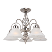 Geneva Pendant Light 5 Light in Antique Brass, Black or Satin Nickel