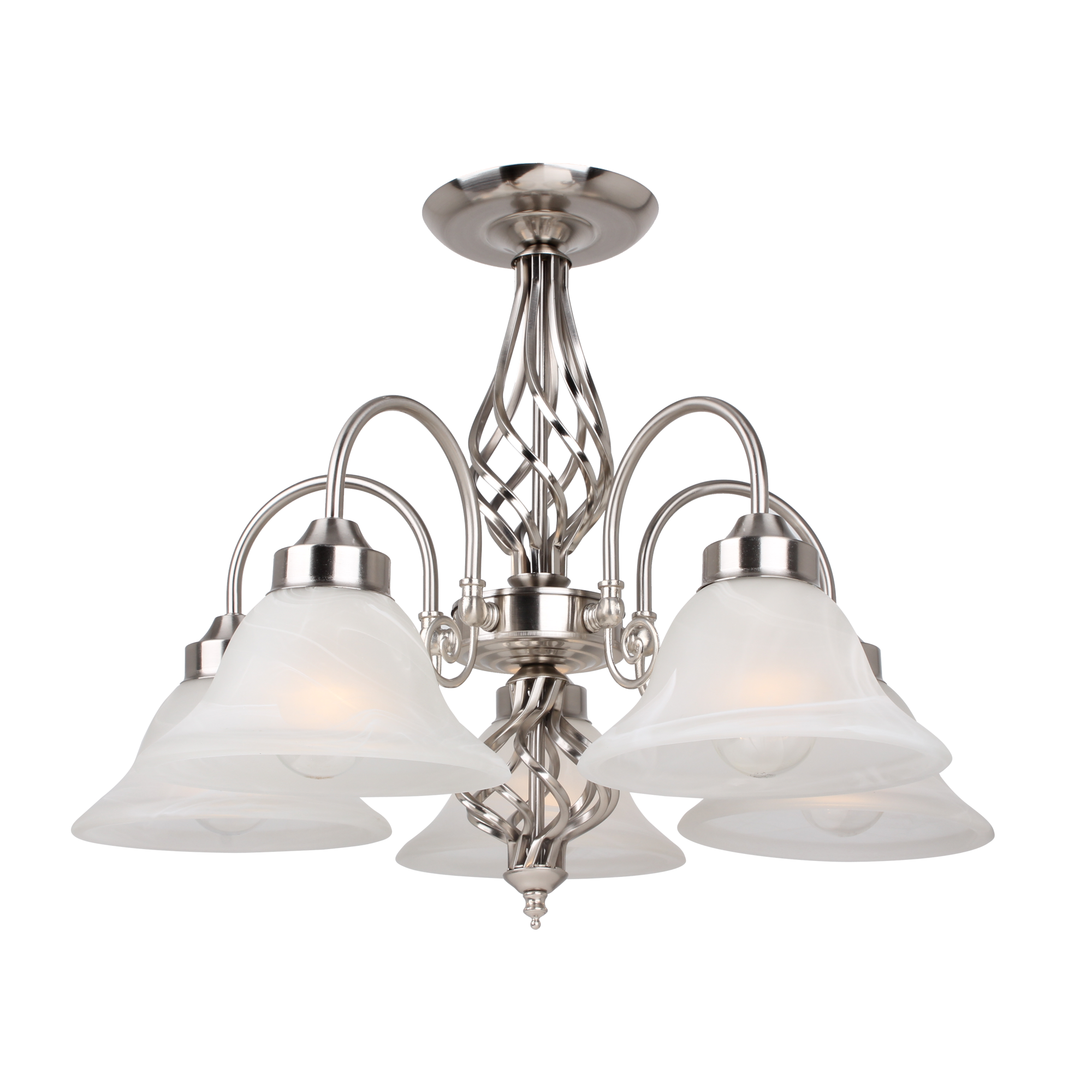 Geneva Pendant Light 5 Light in Antique Brass, Black or Satin Nickel