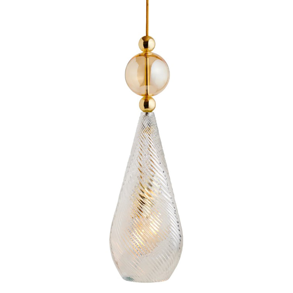 Smykke Pendant Light W180mm Swirl Clear Glass