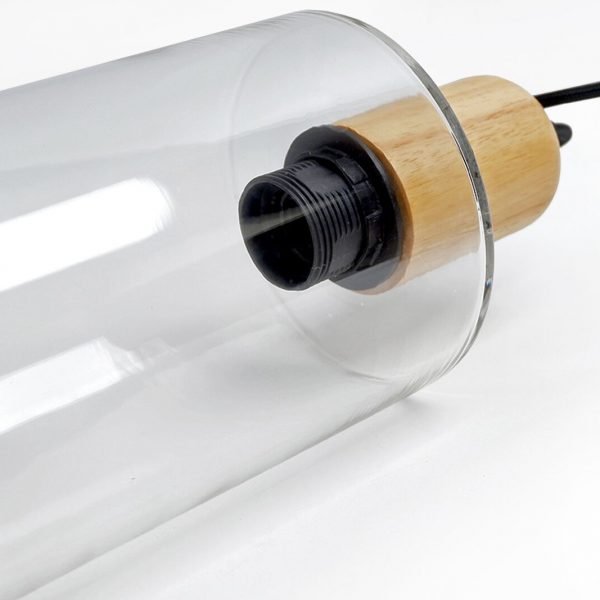 Modern Glass and Wood Pendant Light