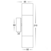 Havit Lighting Tivah Black TRI Colour Up & Down Wall Pillar Lights