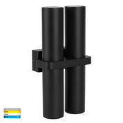 Havit Lighting Luz Black TRI Colour Double Up & Down Wall Pillar Lights
