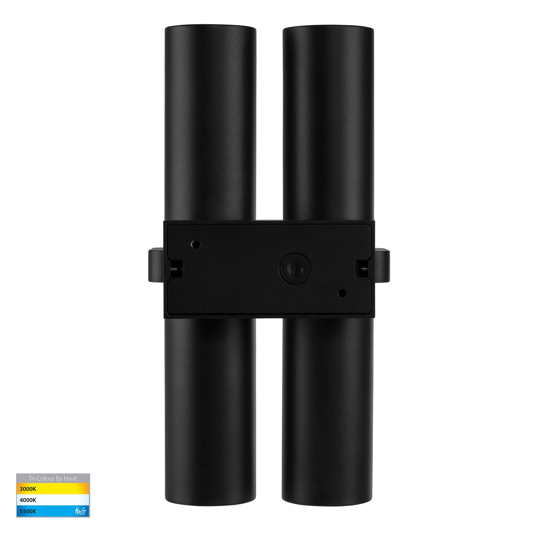 Havit Lighting Luz Black TRI Colour Double Up & Down Wall Pillar Lights