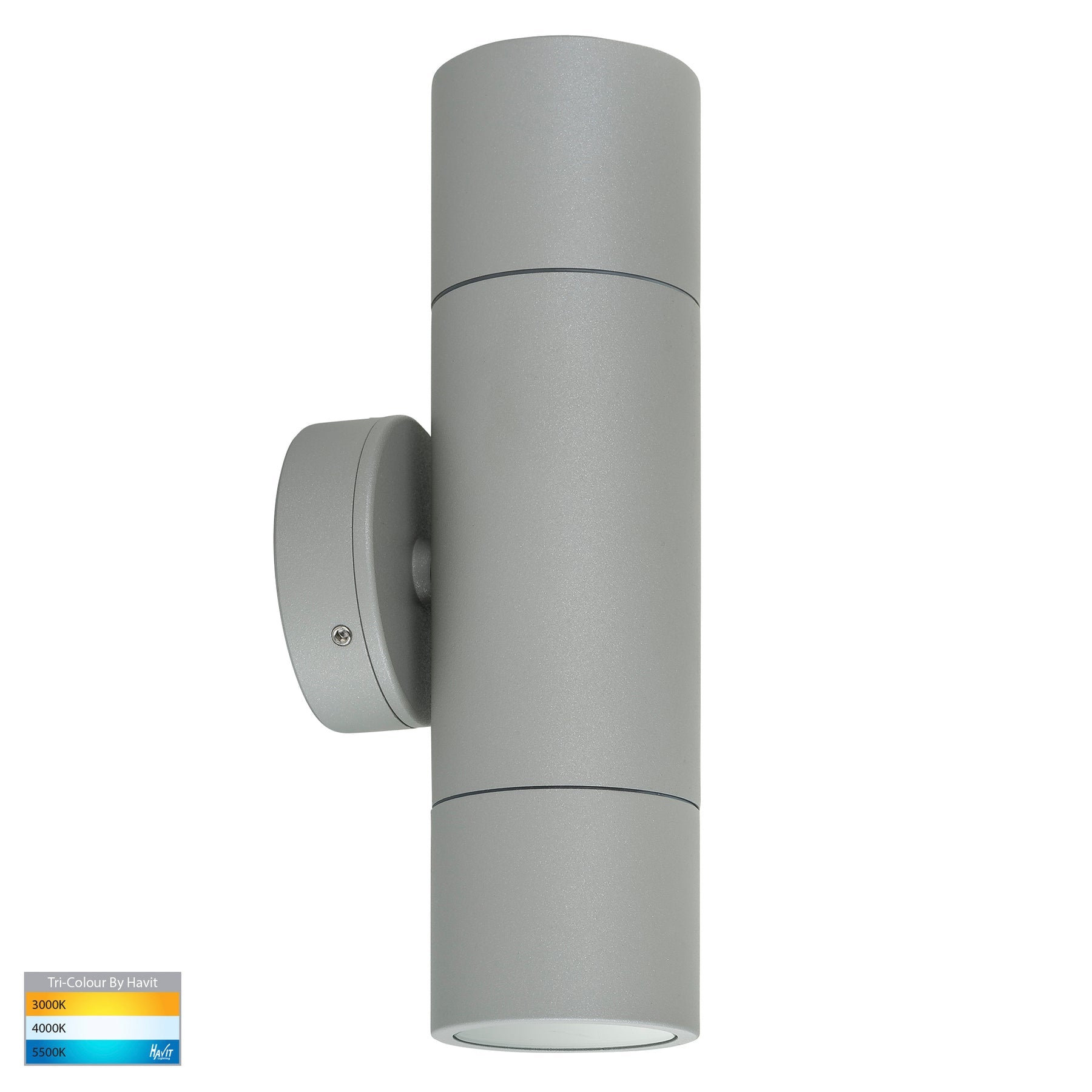 Havit Lighting Tivah Silver TRI Colour Up & Down Wall Pillar Lights
