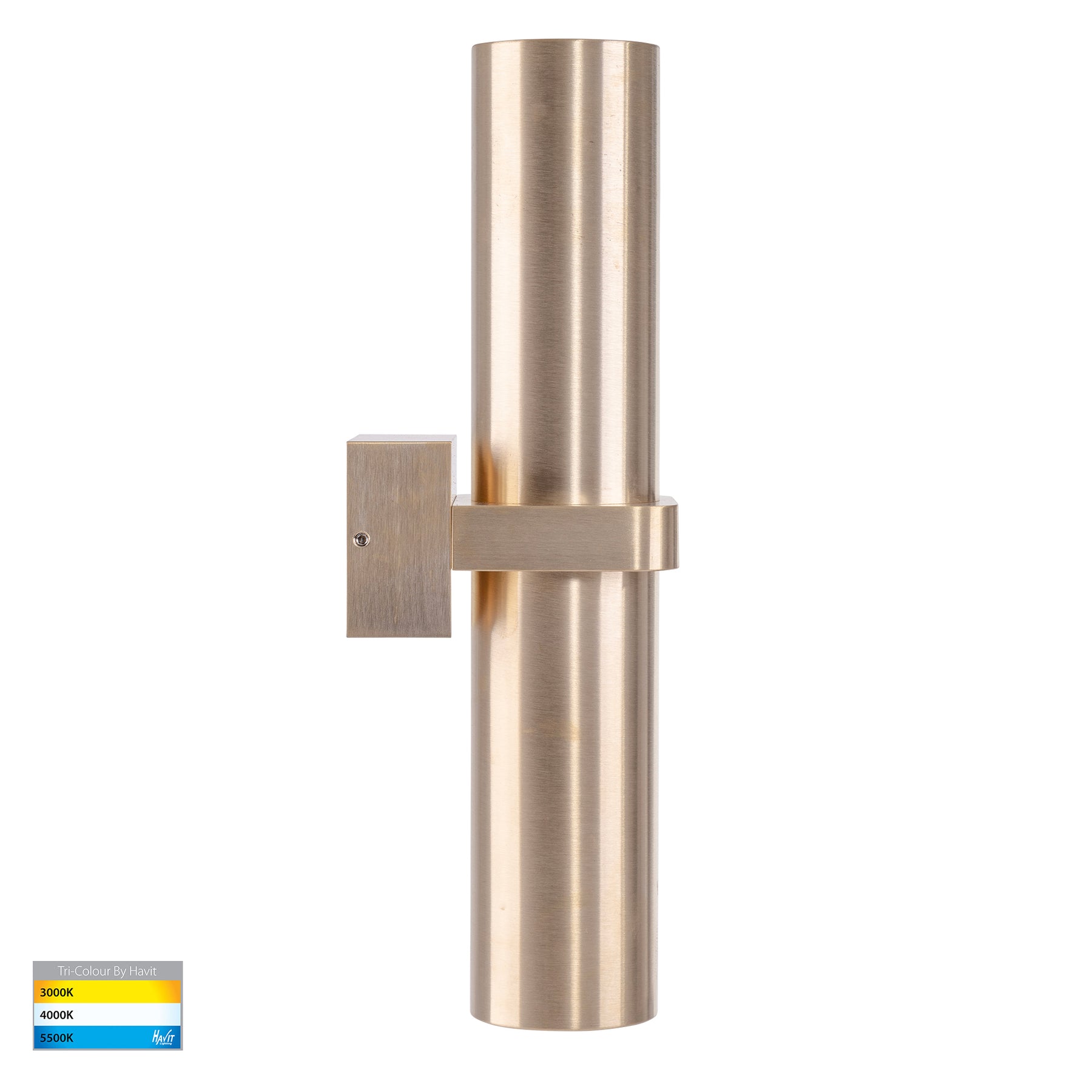 Havit Lighting Luz Solid Brass TRI Colour Single Up & Down Wall Pillar Lights