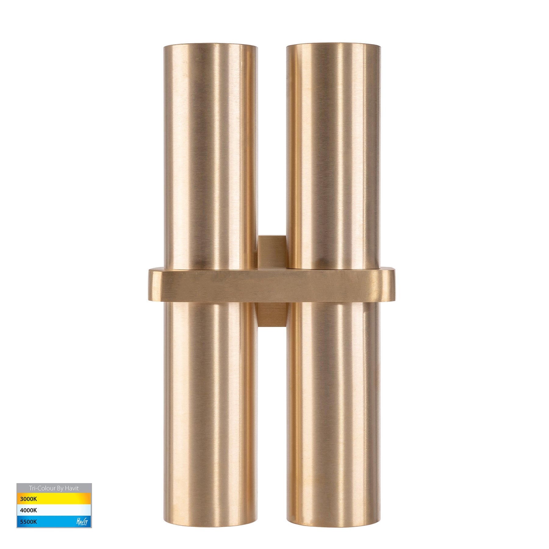 Havit Lighting Luz Solid Brass TRI Colour Double Up & Down Wall Pillar Lights