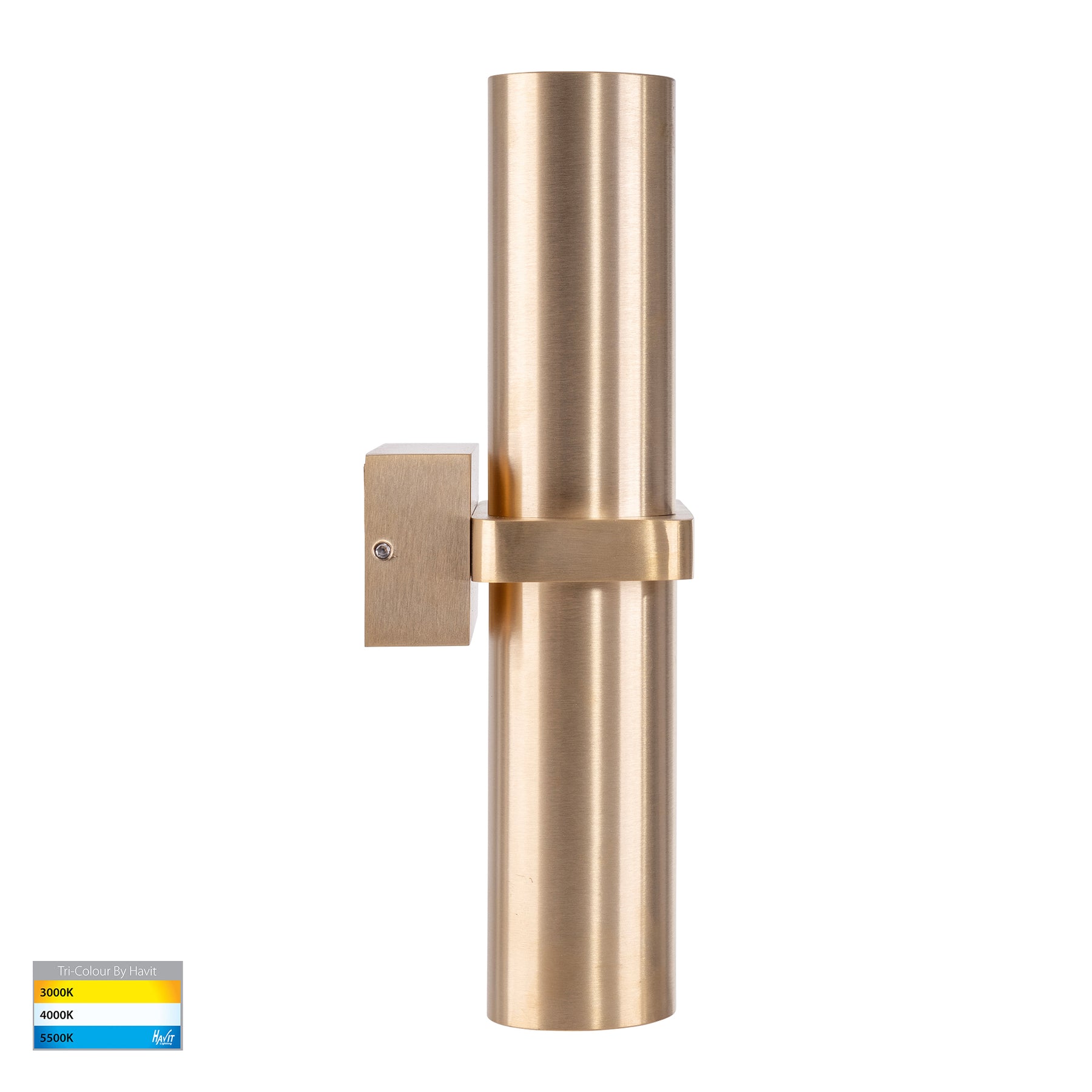 Havit Lighting Luz Solid Brass TRI Colour Double Up & Down Wall Pillar Lights