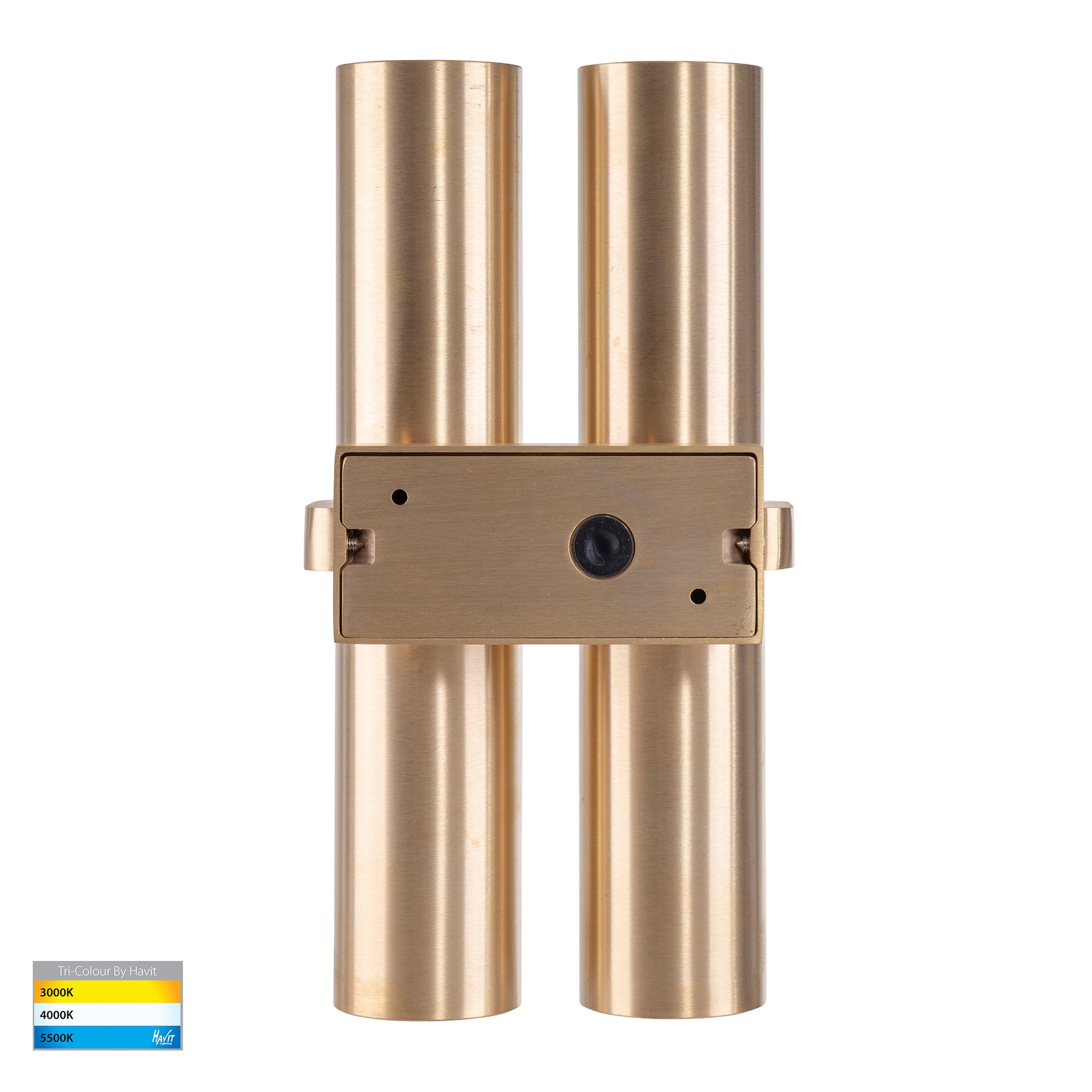 Havit Lighting Luz Solid Brass TRI Colour Double Up & Down Wall Pillar Lights