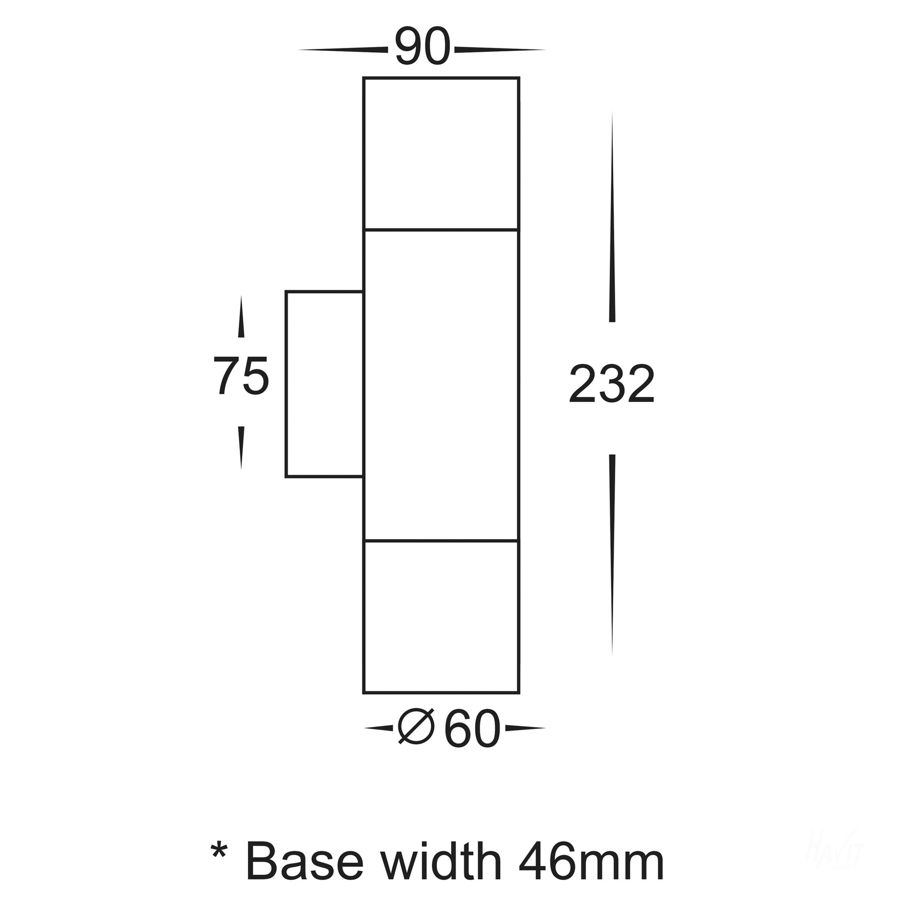 Havit Lighting Piaz Stainless Steel TRI Colour Up & Down Wall Pillar Lights