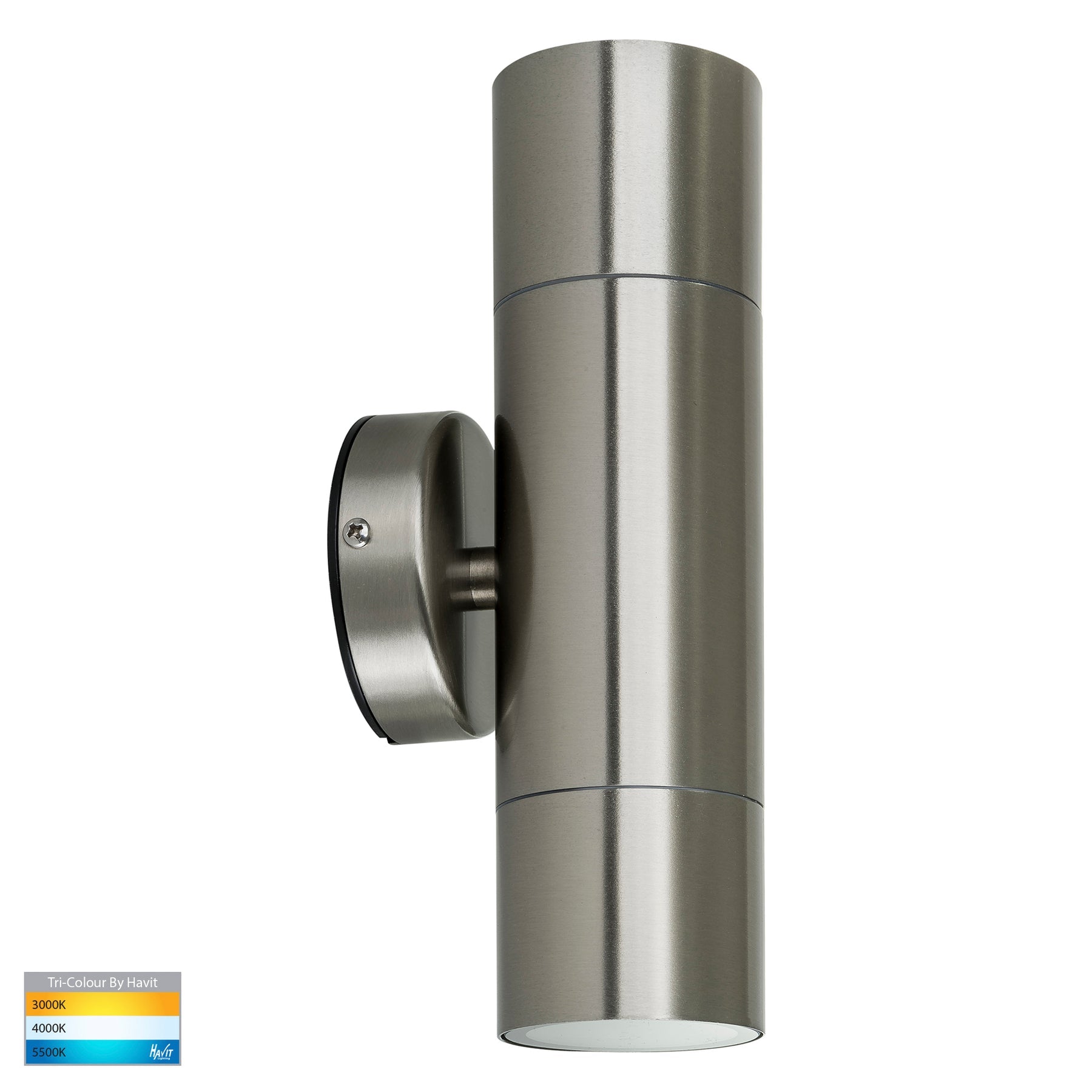 Havit Lighting Fortis Stainless Steel TRI Colour Up & Down Wall Pillar Lights