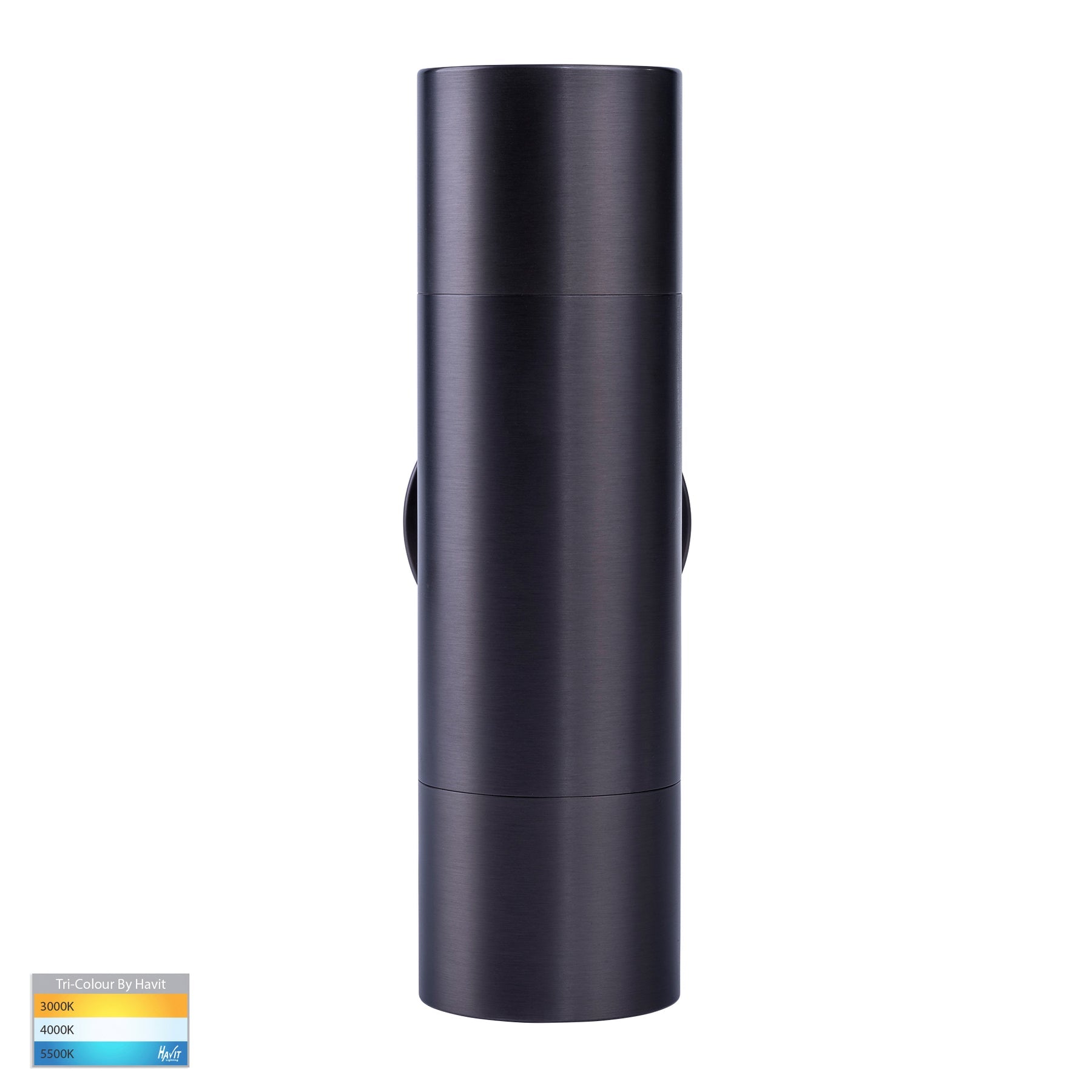 Havit Lighting Tivah Solid Brass Graphite Coloured TRI Colour Up & Down Wall Pillar Lights