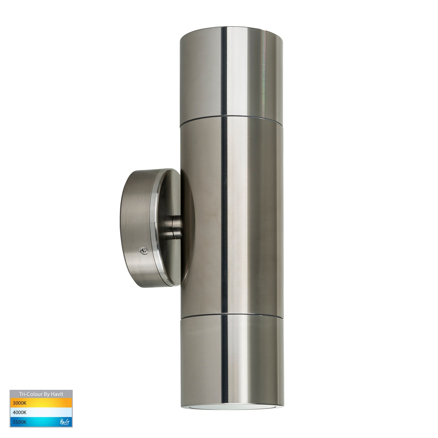 Havit Lighting Tivah Titanium Aluminium TRI Colour Up & Down Wall Pillar Lights
