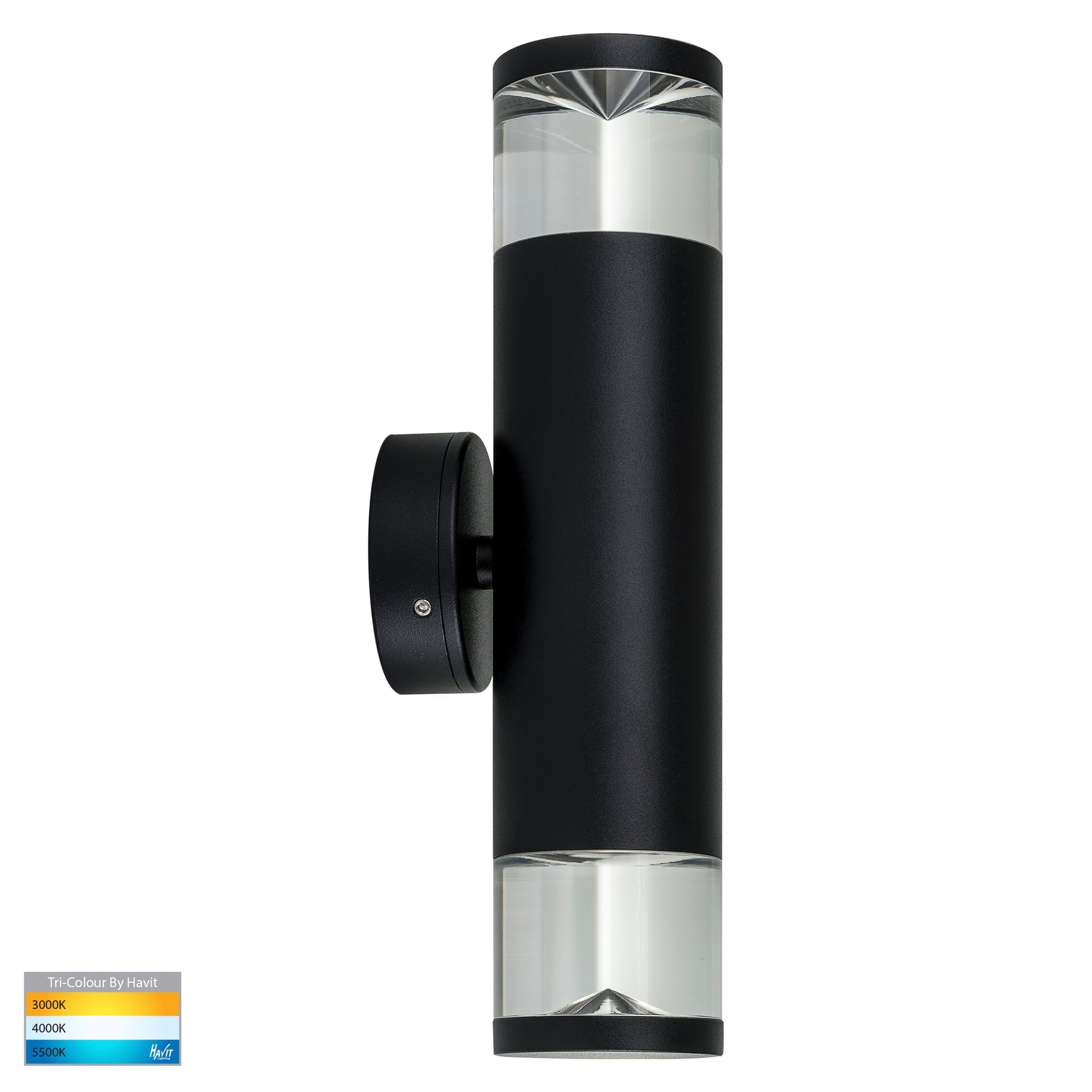 Havit Lighting Highlite Black TRI Colour Up & Down Wall Pillar Lights