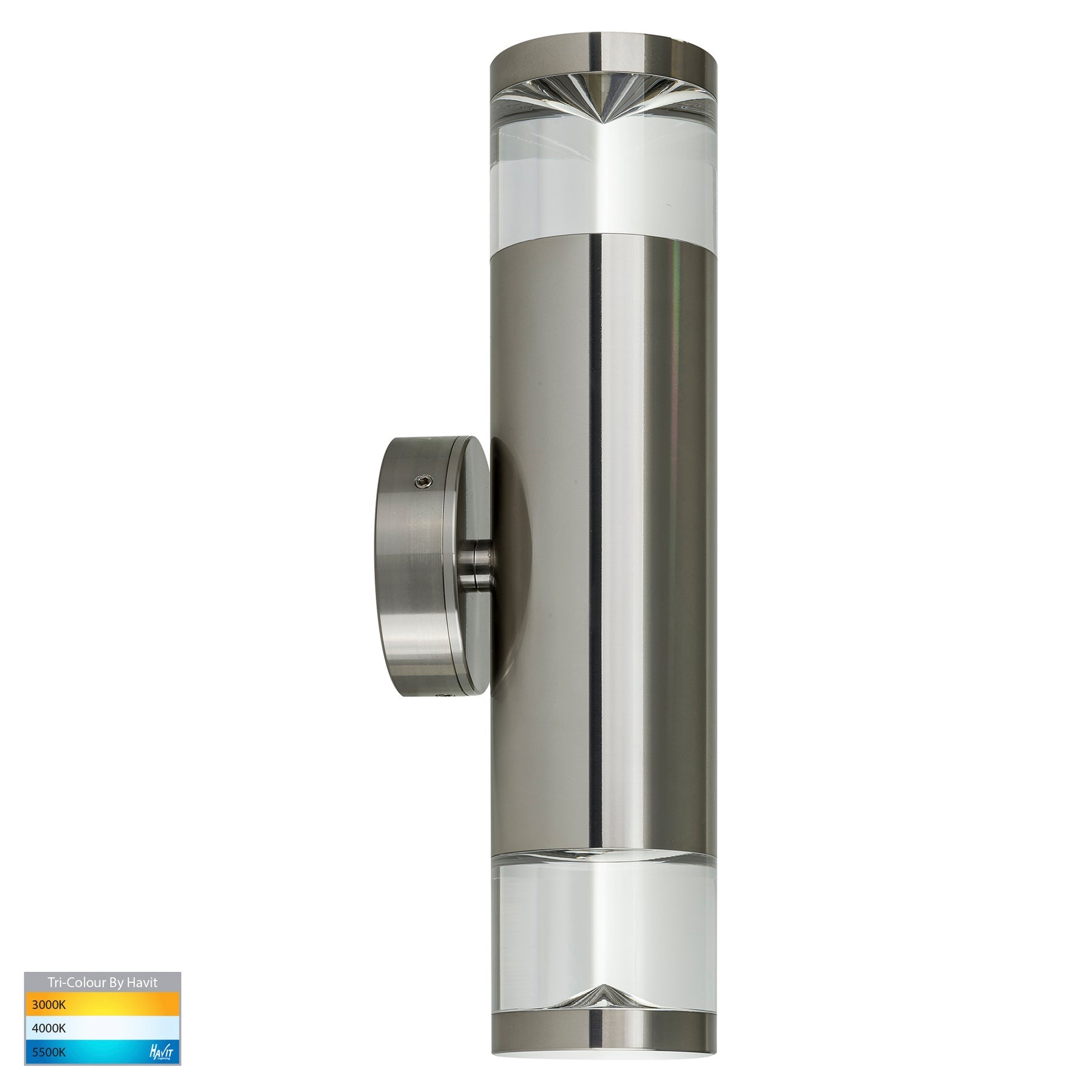 Havit Lighting Highlite Titanium Aluminium TRI Colour Up & Down Wall Pillar Lights