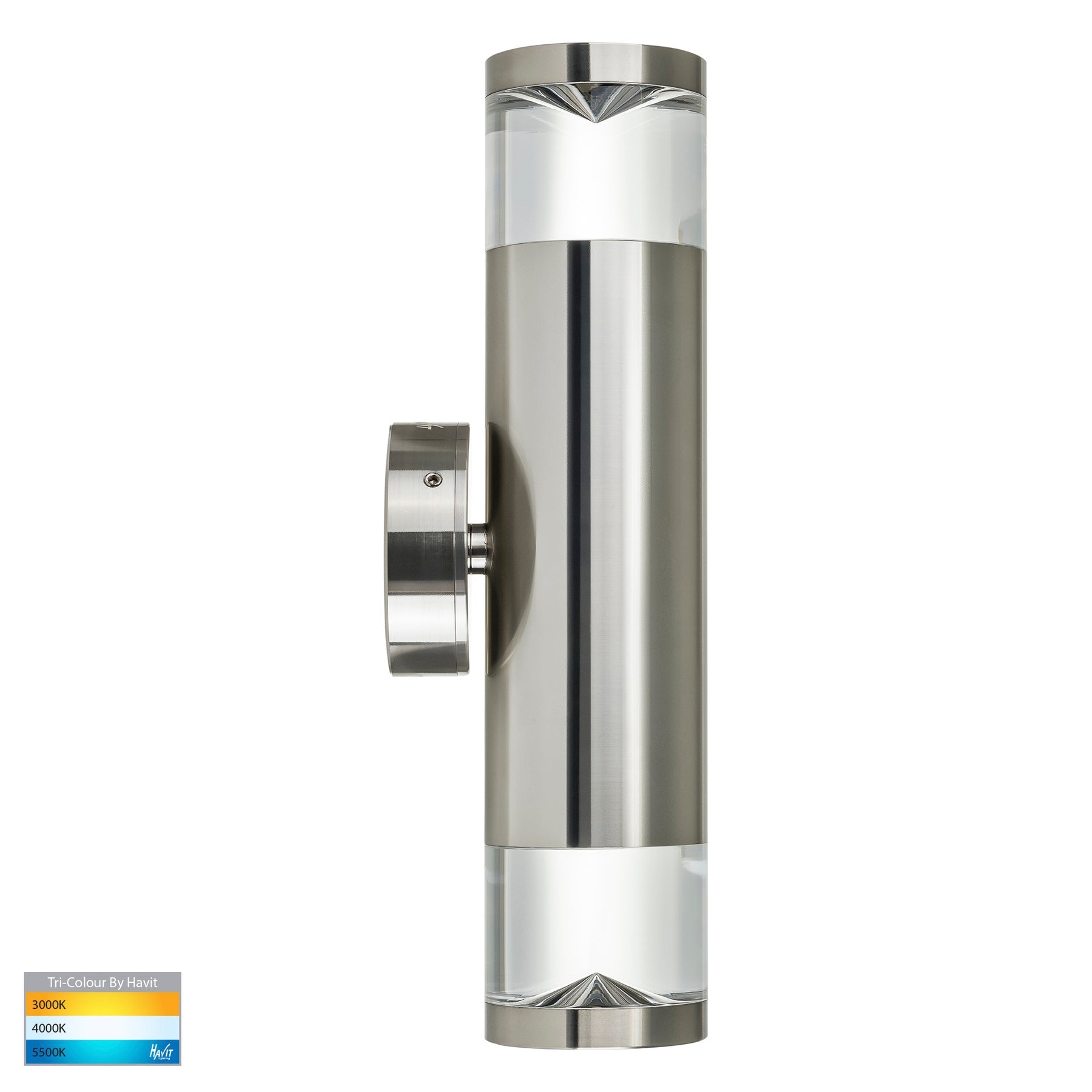 Havit Lighting Highlite Titanium Aluminium TRI Colour Up & Down Wall Pillar Lights